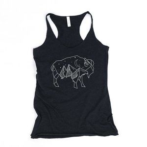 Buffalo Tank Top Cute Racerback Tee Wildlife Hike
